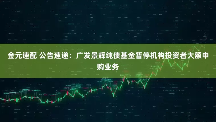 金元速配 公告速递：广发景辉纯债基金暂停机构投资者大额申购业务
