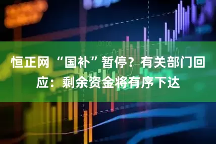 恒正网 “国补”暂停？有关部门回应：剩余资金将有序下达