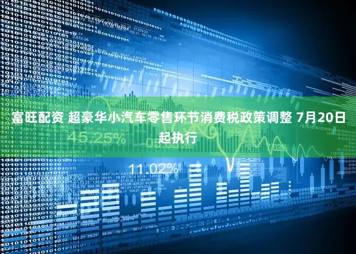 富旺配资 超豪华小汽车零售环节消费税政策调整 7月20日起执行